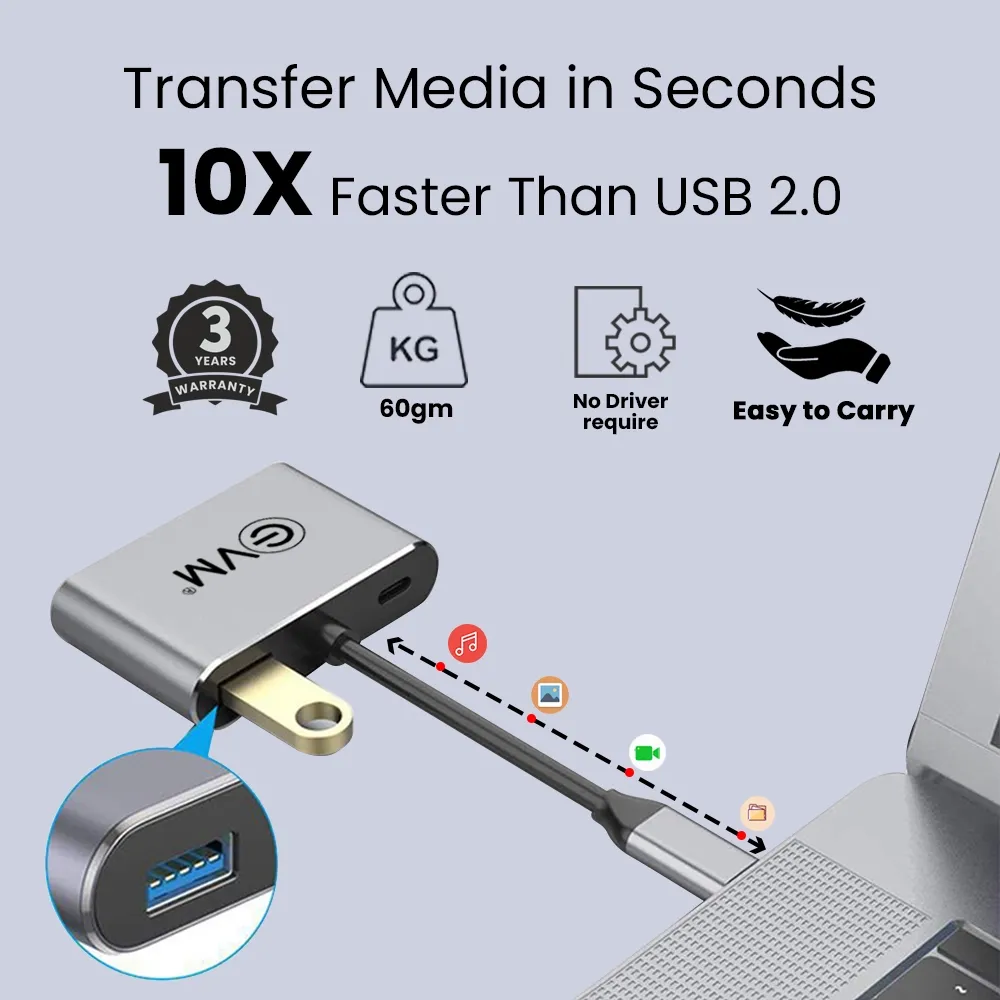 EVM Type-C Dock 4 in 1 ( HDMI | VGA | USB | Type-C ) CHV view 3